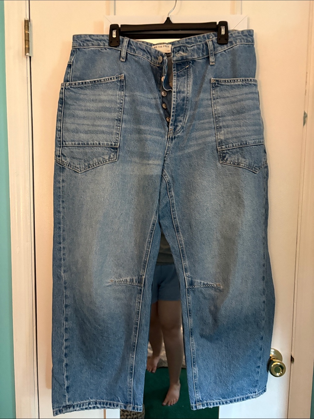 Free People Light Blue Wide Leg Jeans